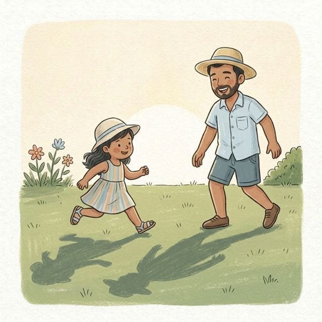 Shadow Tag: illustration of a toddler doing the activity
