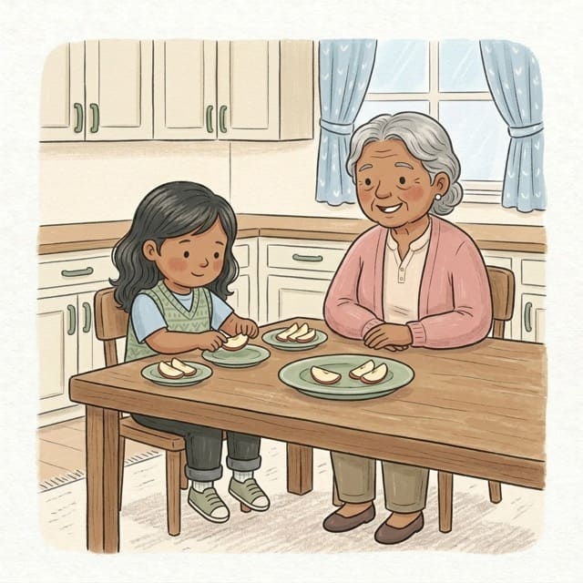 Share It Out: illustration of a toddler doing the activity