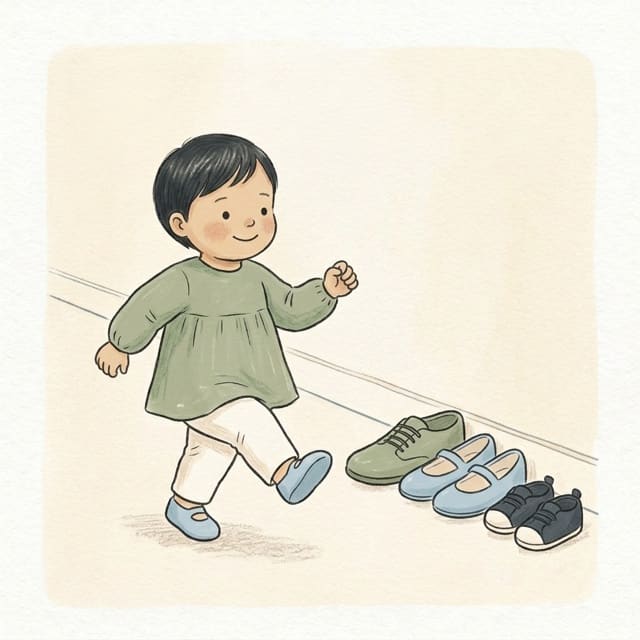 Shoe Stomp March: illustration of a toddler doing the activity