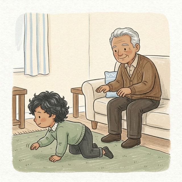 Slow Motion Animals: illustration of a toddler doing the activity