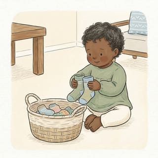 Sock Pairing Basket illustration