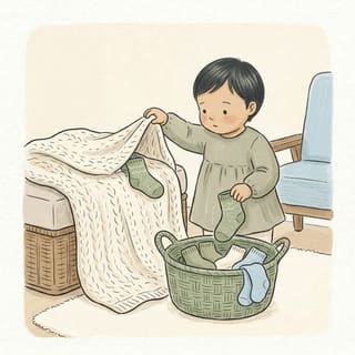 Sock Sorting By Feel illustration