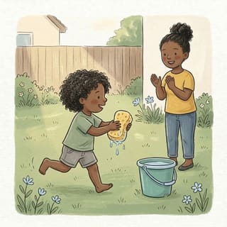 Sponge Bucket Relay illustration