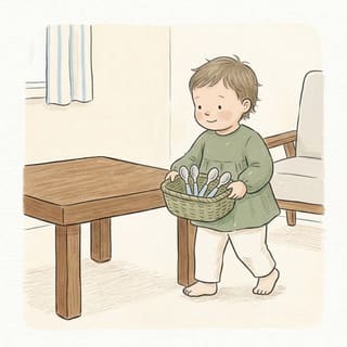Spoons in a Basket illustration