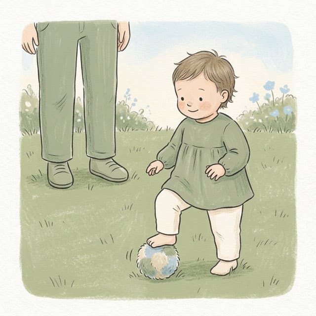 Stop It With Your Foot: illustration of a toddler doing the activity