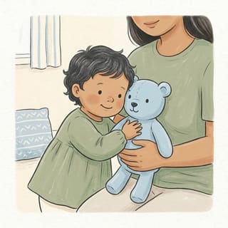 Stuffed Animal Heartbeat Listen illustration
