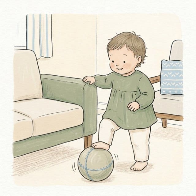 Tap the Top: illustration of a toddler doing the activity