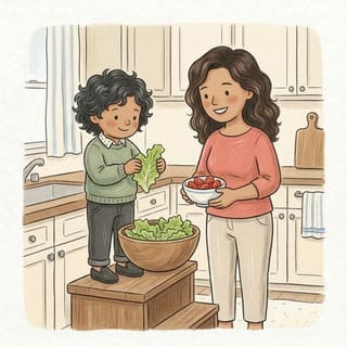 Tear the Salad Leaves illustration