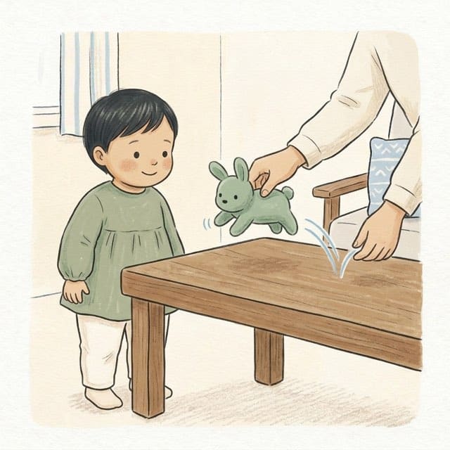 Teddy Jumps: illustration of a toddler doing the activity