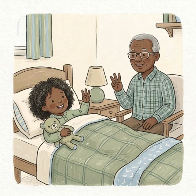 Three Good Things: illustration of a toddler doing the activity