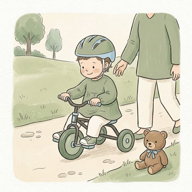Trike To Teddy: illustration of a toddler doing the activity