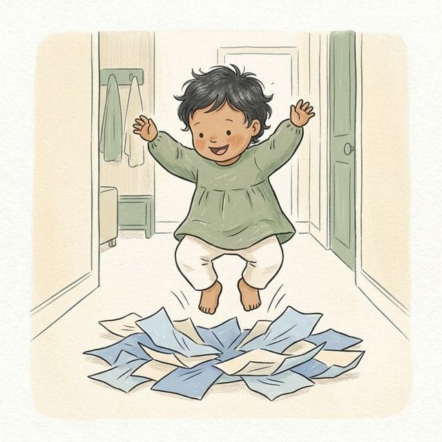 Puddle Jump Path: illustration of a toddler doing the activity