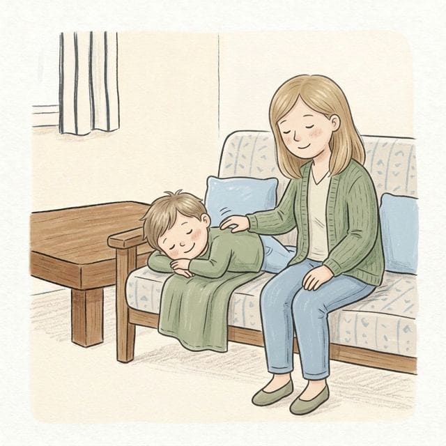 Weather on My Back: illustration of a toddler doing the activity