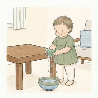 Wet Sponge Squeeze illustration