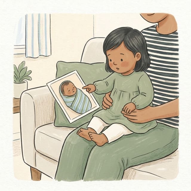 When You Were a Baby: illustration of a toddler doing the activity