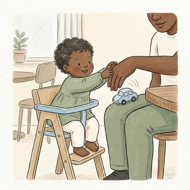 Where Did It Go: illustration of a toddler doing the activity