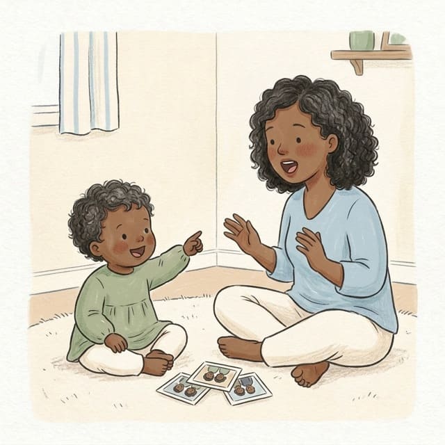 Where Is Everyone?: illustration of a toddler doing the activity