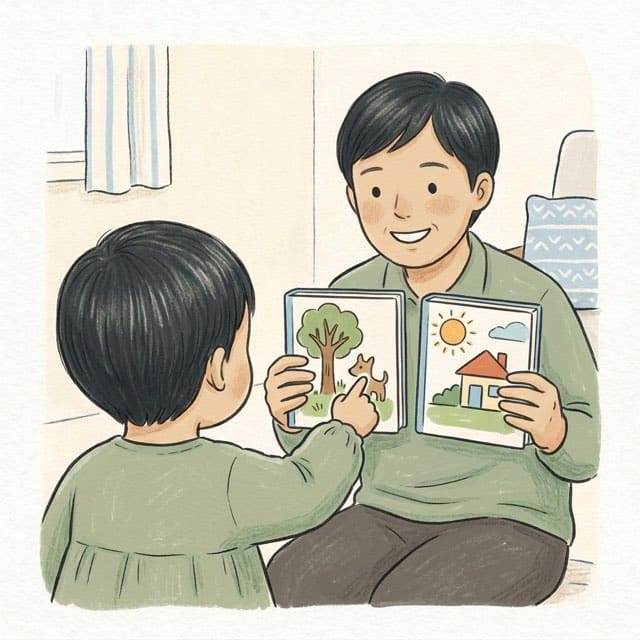 Which Book Tonight?: illustration of a toddler doing the activity
