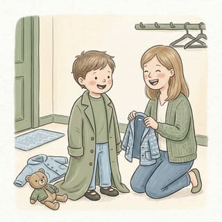 Whose Coat Fits? illustration
