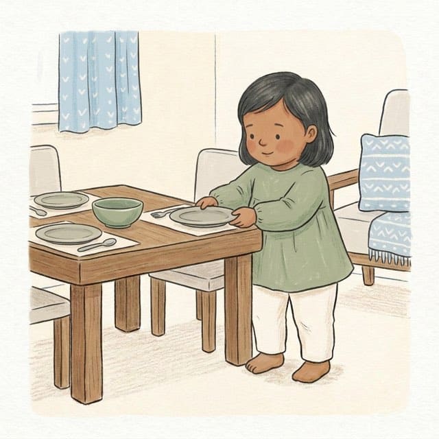 Whose Place Is This?: illustration of a toddler doing the activity