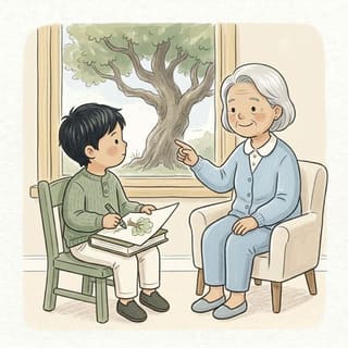 Window View Drawing illustration