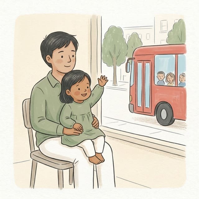 Window Wave: illustration of a toddler doing the activity