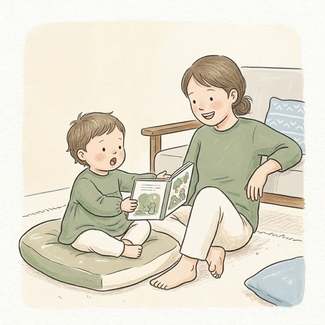 You Read To Me: illustration of a toddler doing the activity