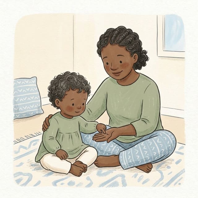 Your Turn Round The Garden: illustration of a toddler doing the activity